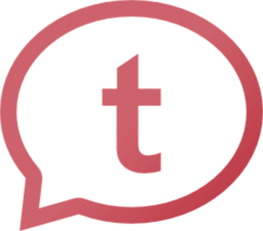 The speechbubble contains the t of tripla and is otherwise transparent.